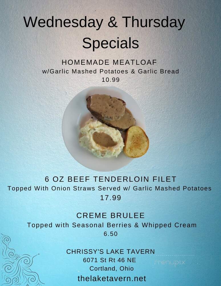 Lake Tavern - Cortland, OH menu_pic