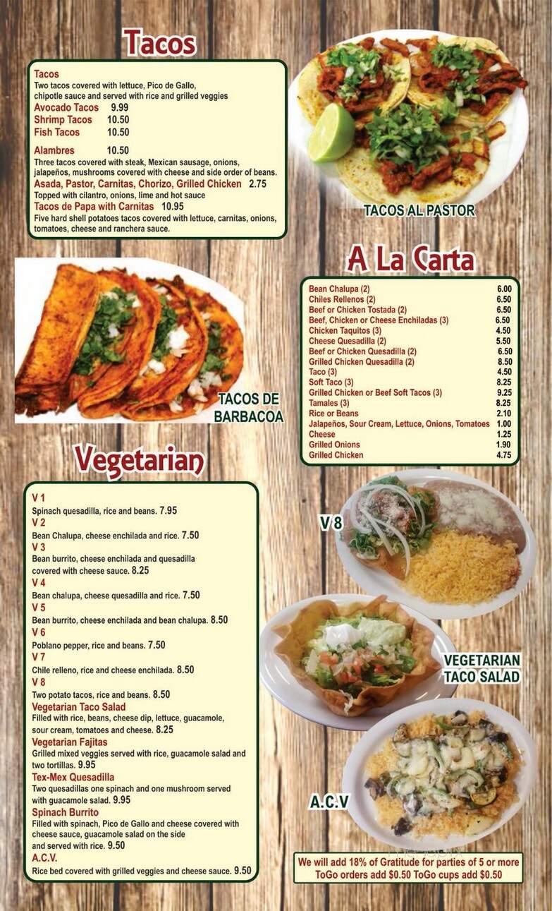 El Charro Mexican Restaurant - Asheville, NC menu_pic