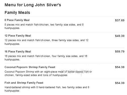 Long John Silver's - Spring Hill, FL menu_pic