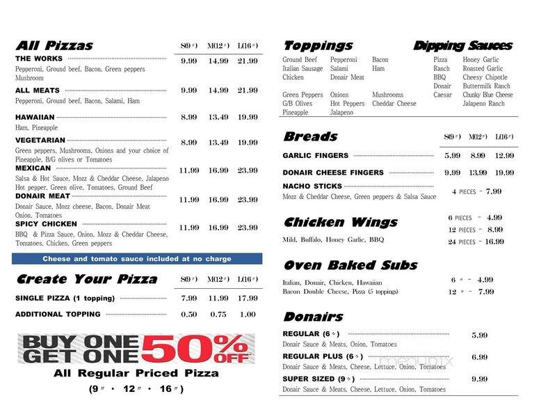 Pizza Twice - Fredericton, NB menu_pic