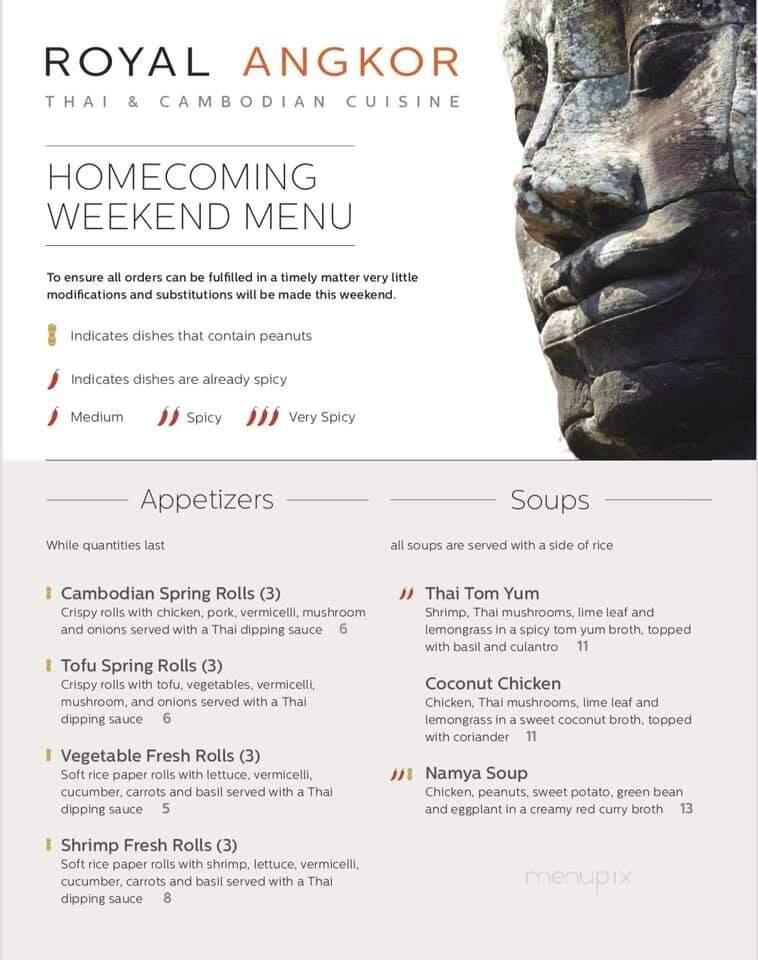 Royal Angkor Restaurant - Kingston, ON menu_pic