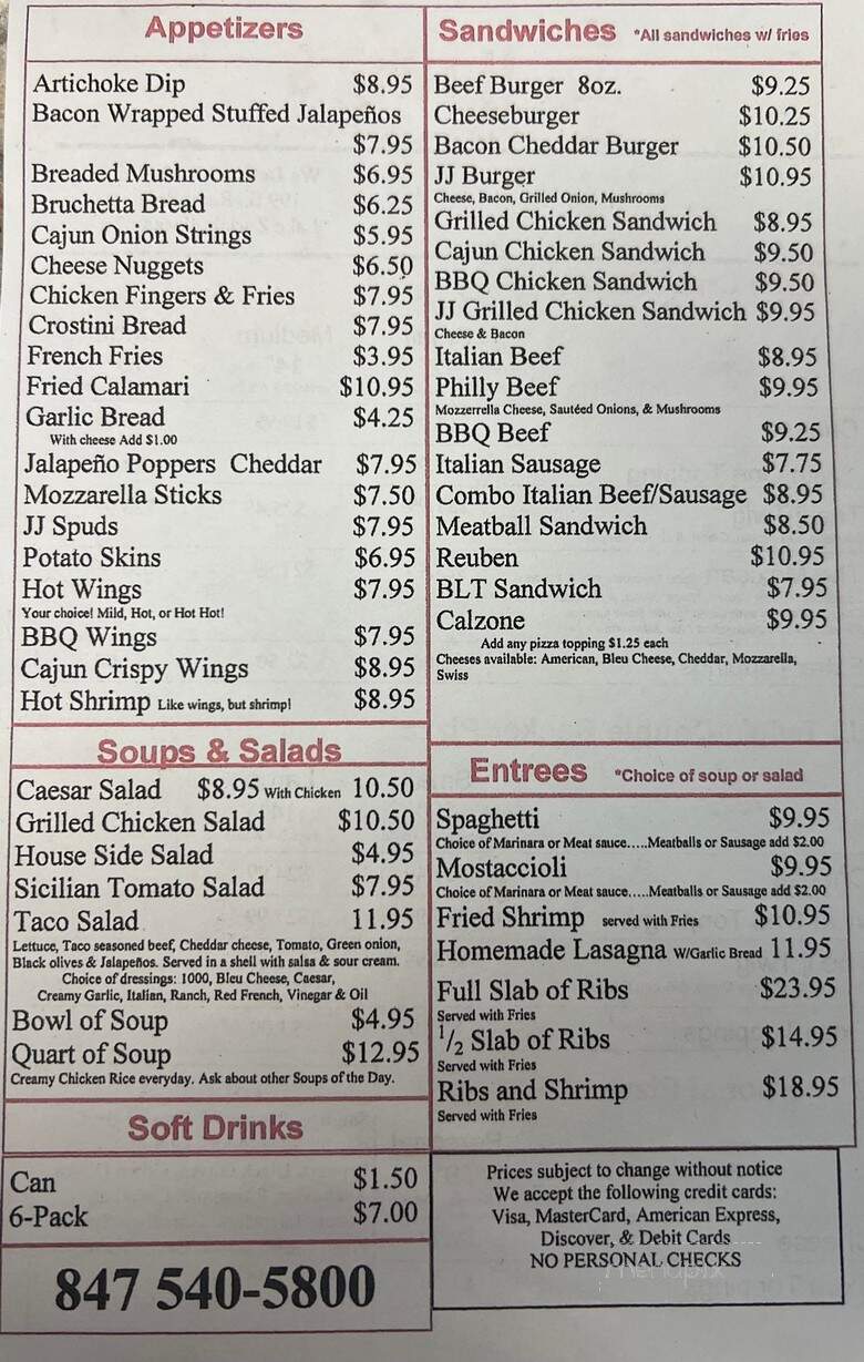 J J Twigs Pizza - Lake Zurich, IL menu_pic