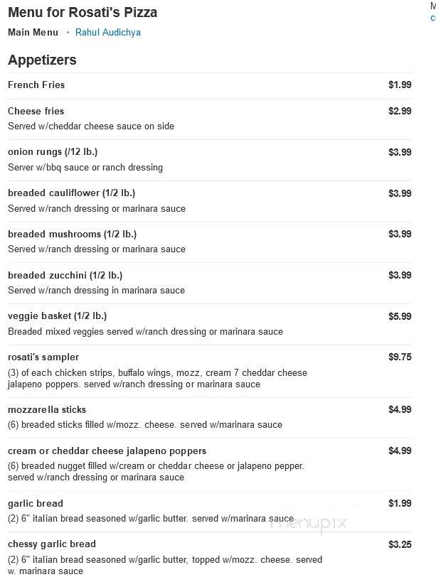 Rosati's Pizza - Harvard, IL menu_pic