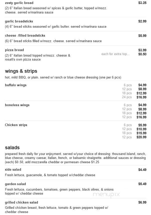 Rosati's Pizza - Harvard, IL menu_pic