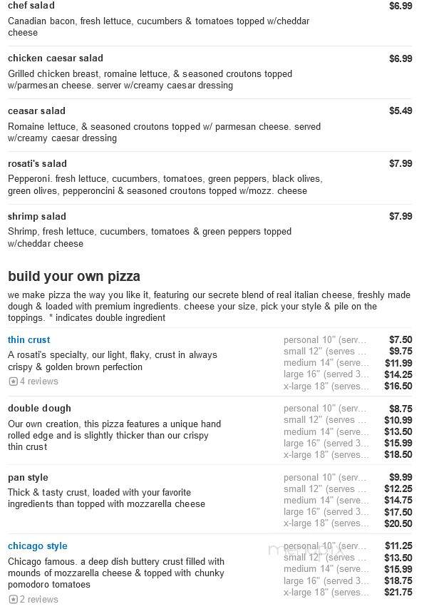 Rosati's Pizza - Harvard, IL menu_pic