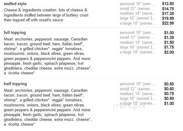 Rosati's Pizza - Harvard, IL menu_pic
