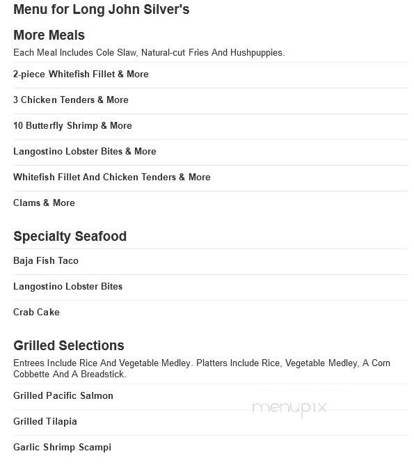 Long John Silver's - Beaver Dam, KY menu_pic