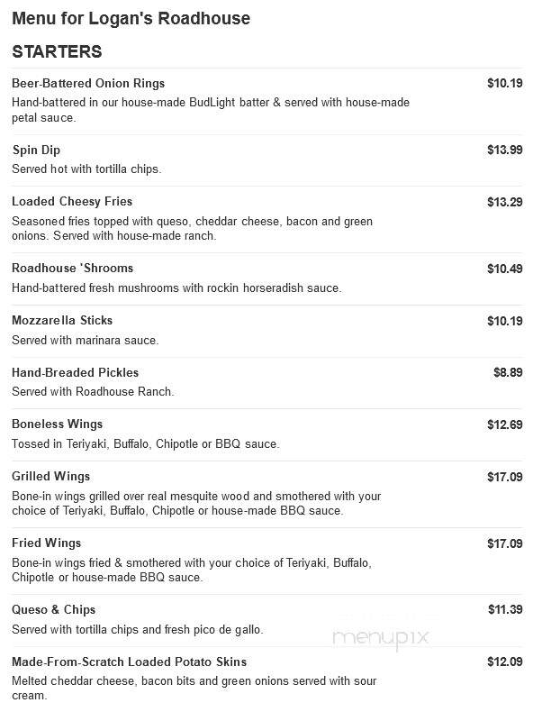 Logan's Roadhouse - Lake Charles, LA menu_pic