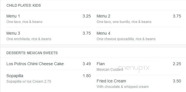 El Alazan Mexican Restaurant - Silver Creek, GA menu_pic