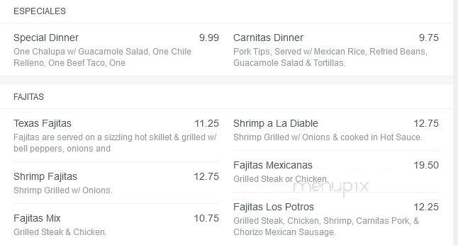 El Alazan Mexican Restaurant - Silver Creek, GA menu_pic