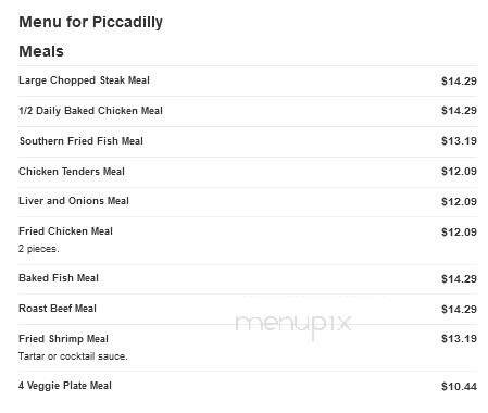 Piccadilly Cafeteria - Tucker, GA menu_pic