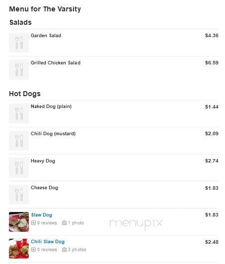 Varsity-Gwinnett - Norcross, GA menu_pic