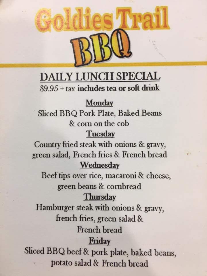 Goldie's Trail Bar-B-Que - Vicksburg, MS menu_pic