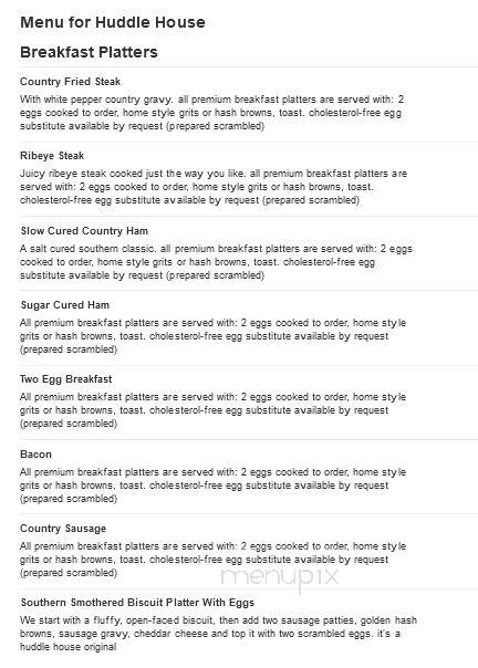 Huddle House - Amory, MS menu_pic