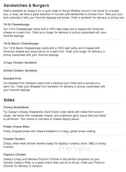 Casey's General Store - Billings, MO menu_pic