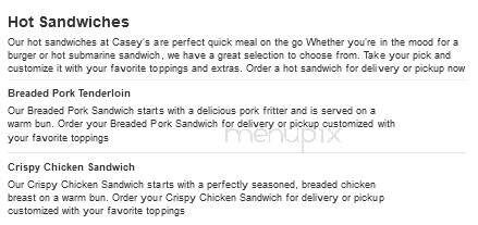 Casey's General Store - Billings, MO menu_pic