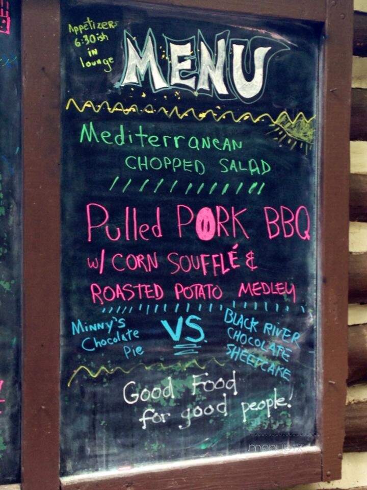 Wilderness Lodge - Lesterville, MO menu_pic