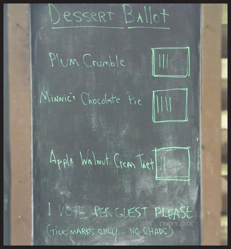 Wilderness Lodge - Lesterville, MO menu_pic