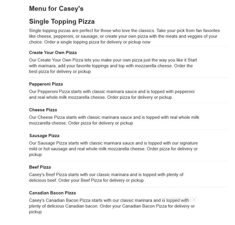Casey's General Store - York, NE menu_pic