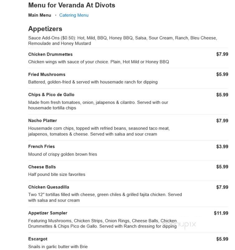 Veranda At Divots - Norfolk, NE menu_pic