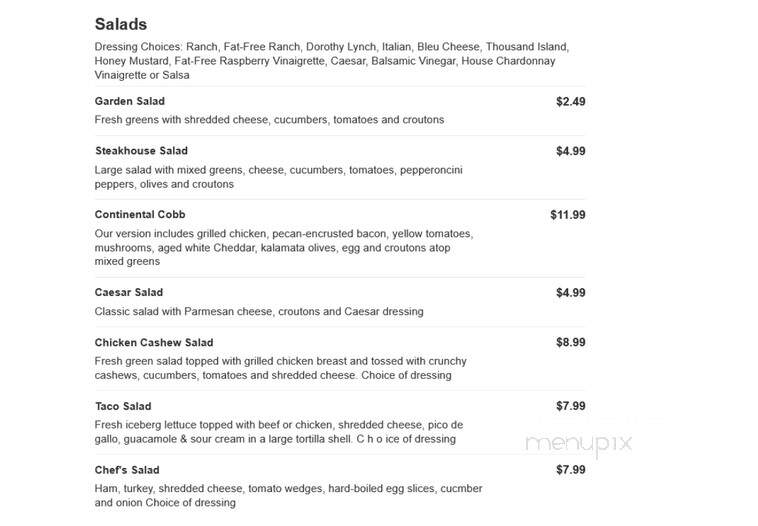 Veranda At Divots - Norfolk, NE menu_pic