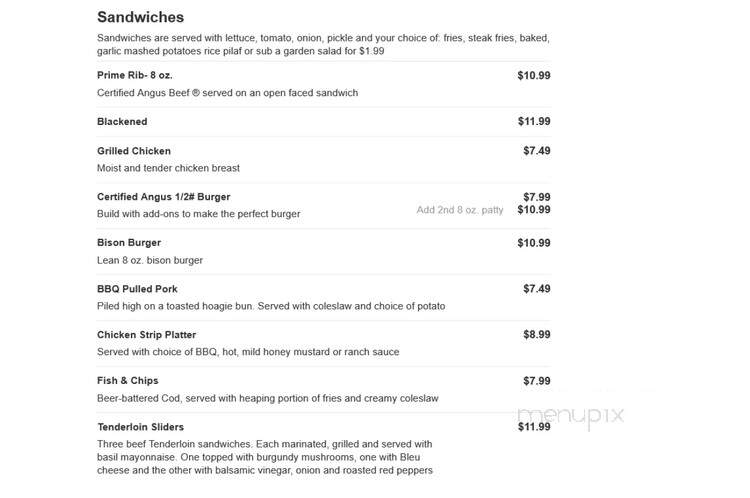 Veranda At Divots - Norfolk, NE menu_pic