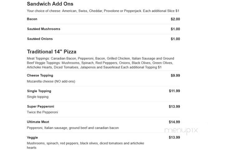 Veranda At Divots - Norfolk, NE menu_pic