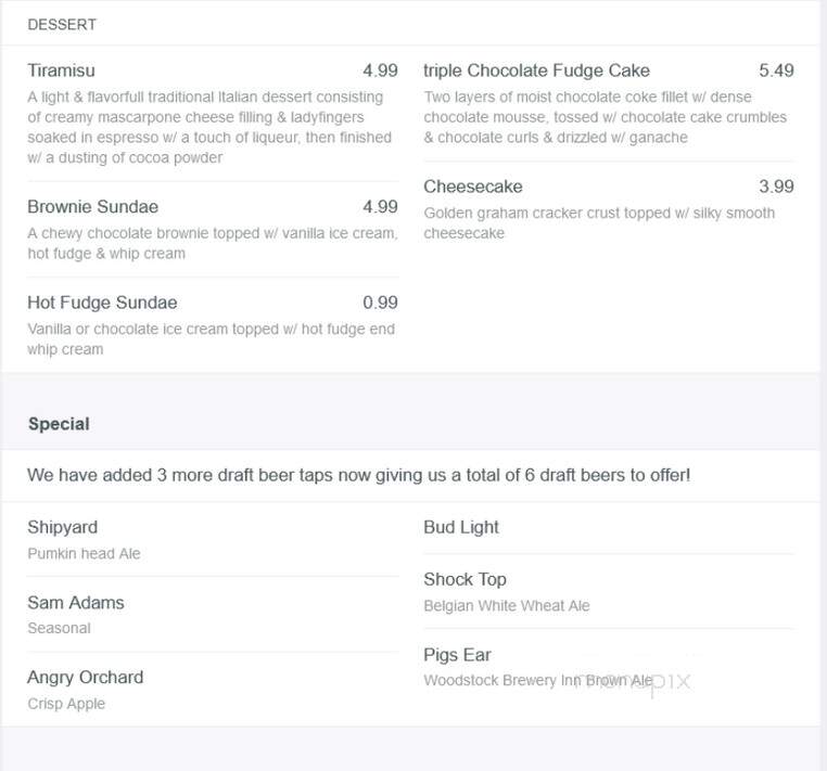 Weare Towne Grille - Weare, NH menu_pic