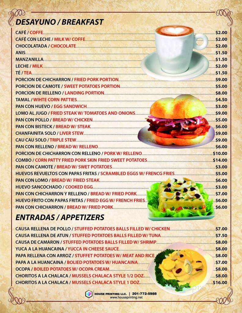 Yoli's Restaurant - Kearny, NJ menu_pic