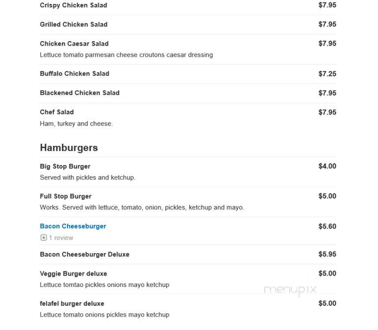 Burger Stop - Secaucus, NJ menu_pic