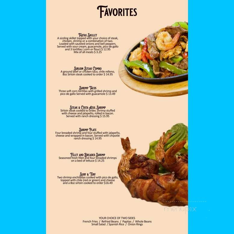 Taco Sal Restaurant - Albuquerque, NM menu_pic