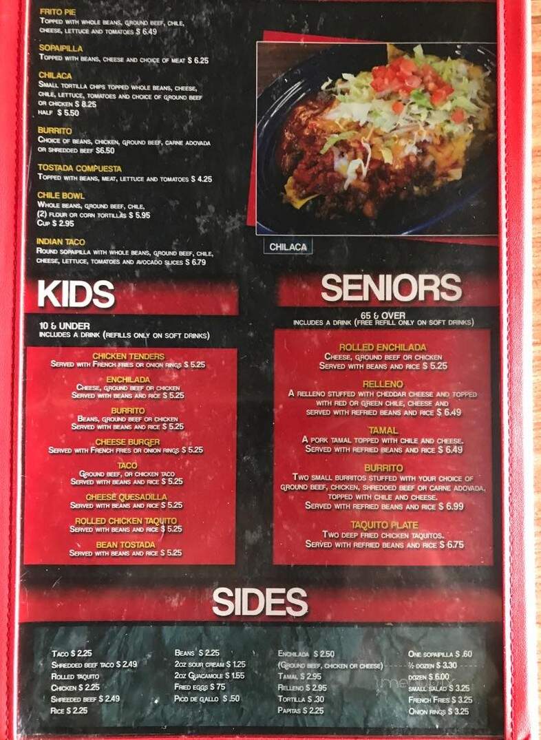 Taco Sal Restaurant - Albuquerque, NM menu_pic