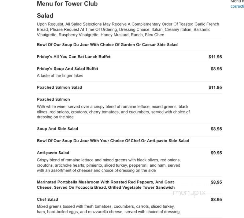 Tower Club - Ithaca, NY menu_pic