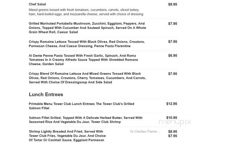 Tower Club - Ithaca, NY menu_pic