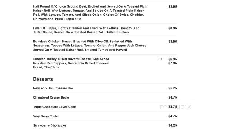 Tower Club - Ithaca, NY menu_pic