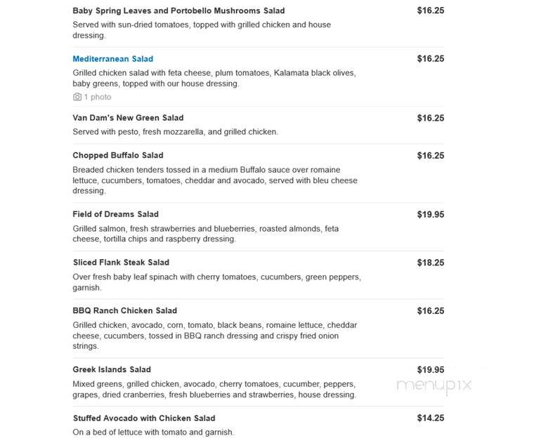 Van Dam Diner - Long Island City, NY menu_pic