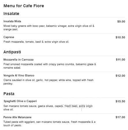 Cafe Fiore - West Conshohocken, PA menu_pic