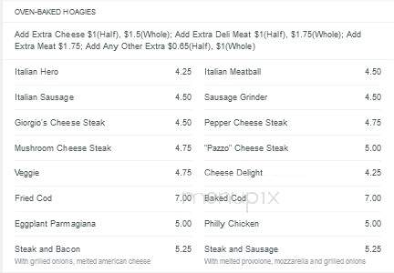 Giorgio's Place - Pittsburgh, PA menu_pic