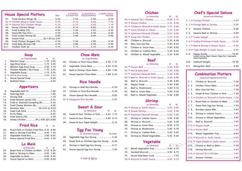 Hong Kong Chinese Restaurant - Richmond, VA menu_pic