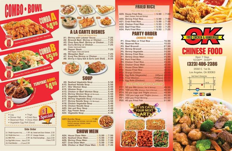 O K Chinese Restaurant - Los Angeles, CA menu_pic