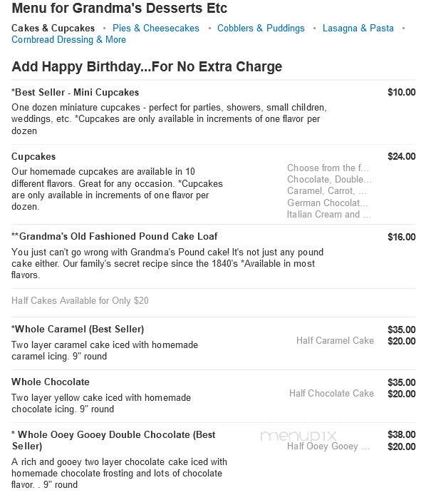 Grandma's Desserts Etc - Memphis, TN