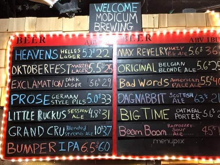 Modicum Brewing Co - Altoona, WI menu_pic