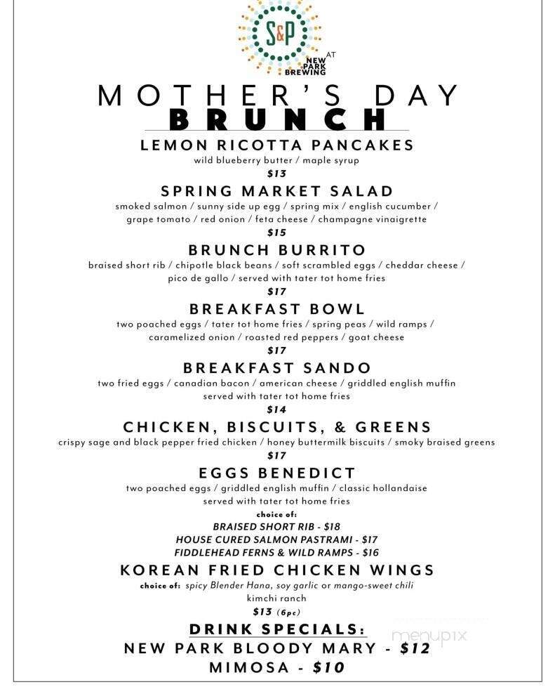 New Park Brewing - West Hartford, CT menu_pic