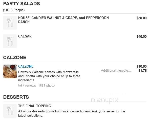 Dewey's Pizza - Fairlawn, OH menu_pic