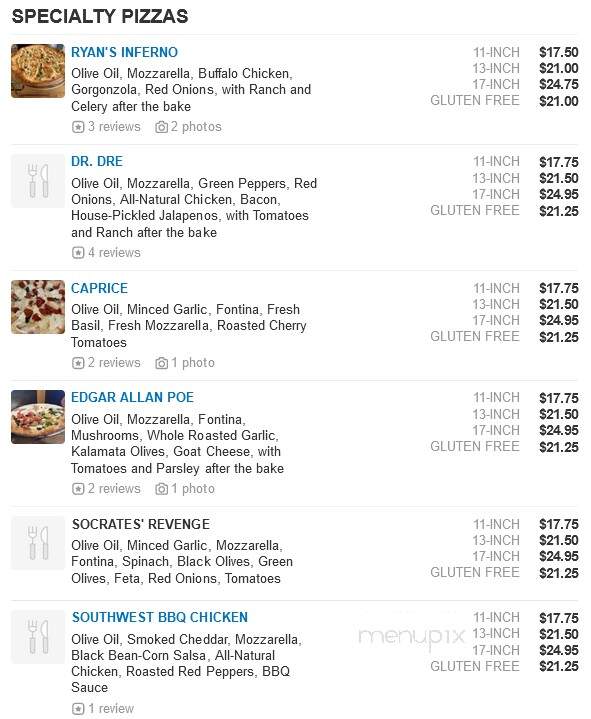 Dewey's Pizza - Fairlawn, OH menu_pic