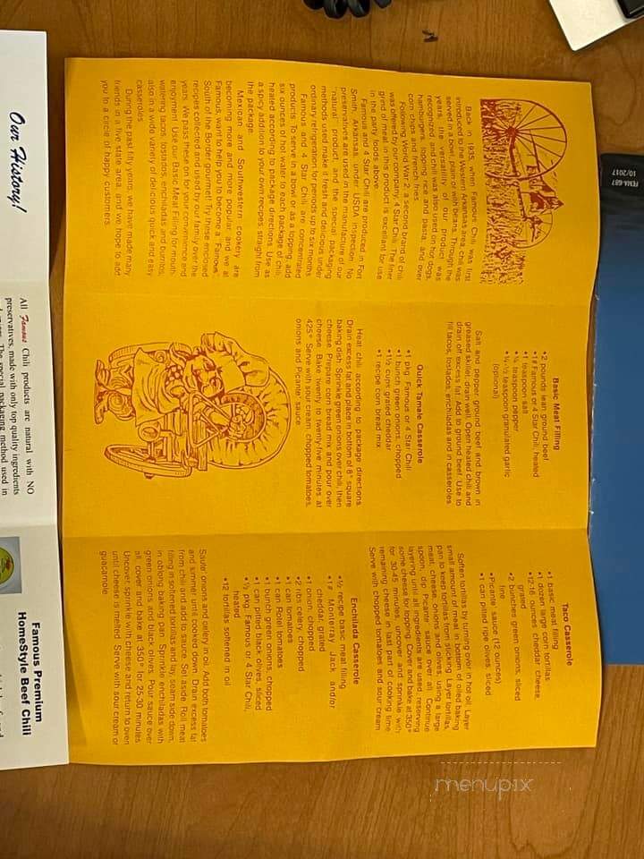 Famous Chili - Fort Smith, AR menu_pic