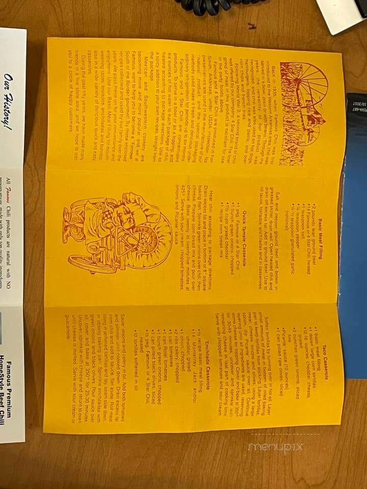 Famous Chili - Fort Smith, AR menu_pic