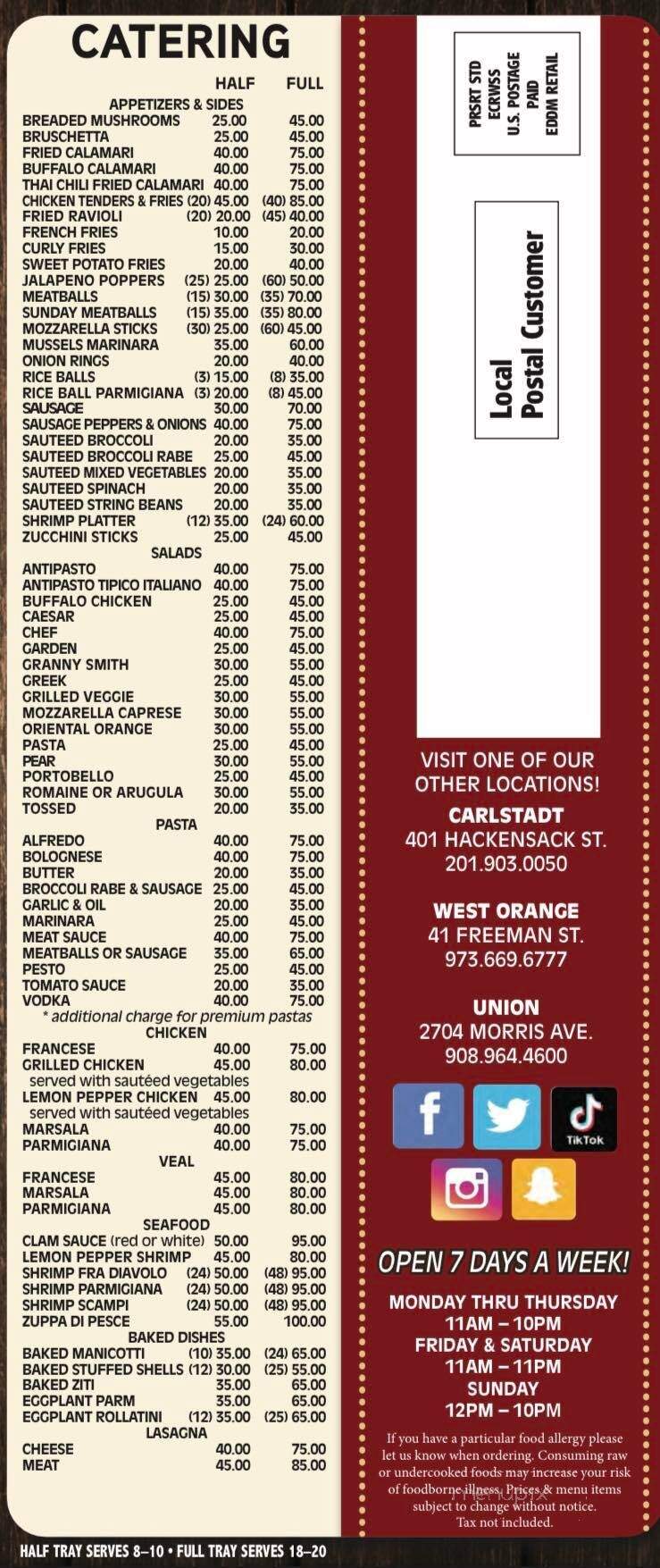 Master Pizza - Carlstadt, NJ menu_pic