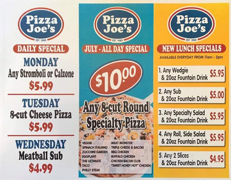 Pizza Joe's - Hubbard, OH menu_pic