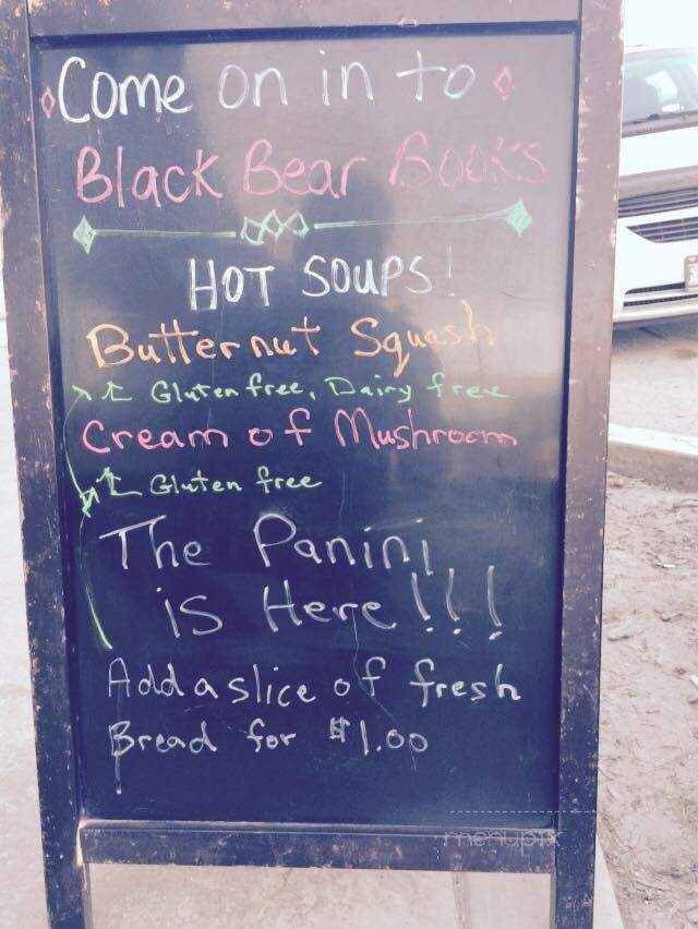 Black Bear Books & Coffee House - Creston, BC menu_pic
